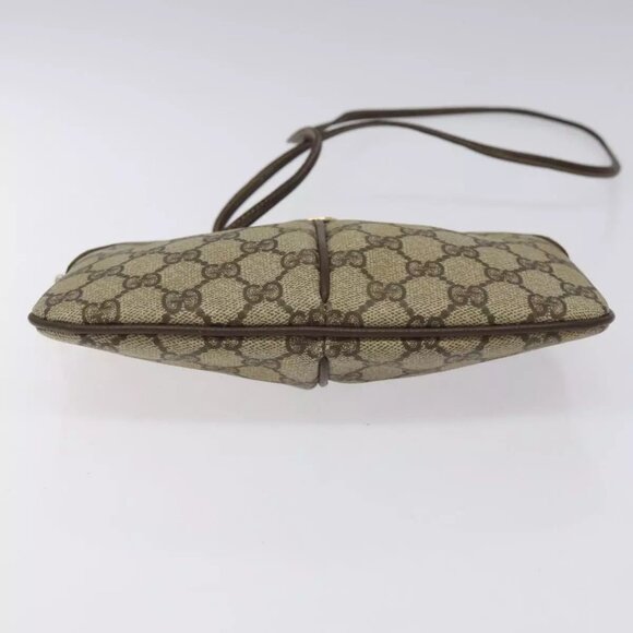 GUCCI GG Supreme Web Sherry Line Bag PVC Beige Gold Red 904 02 047 Auth 114872 - Picture 6 of 16